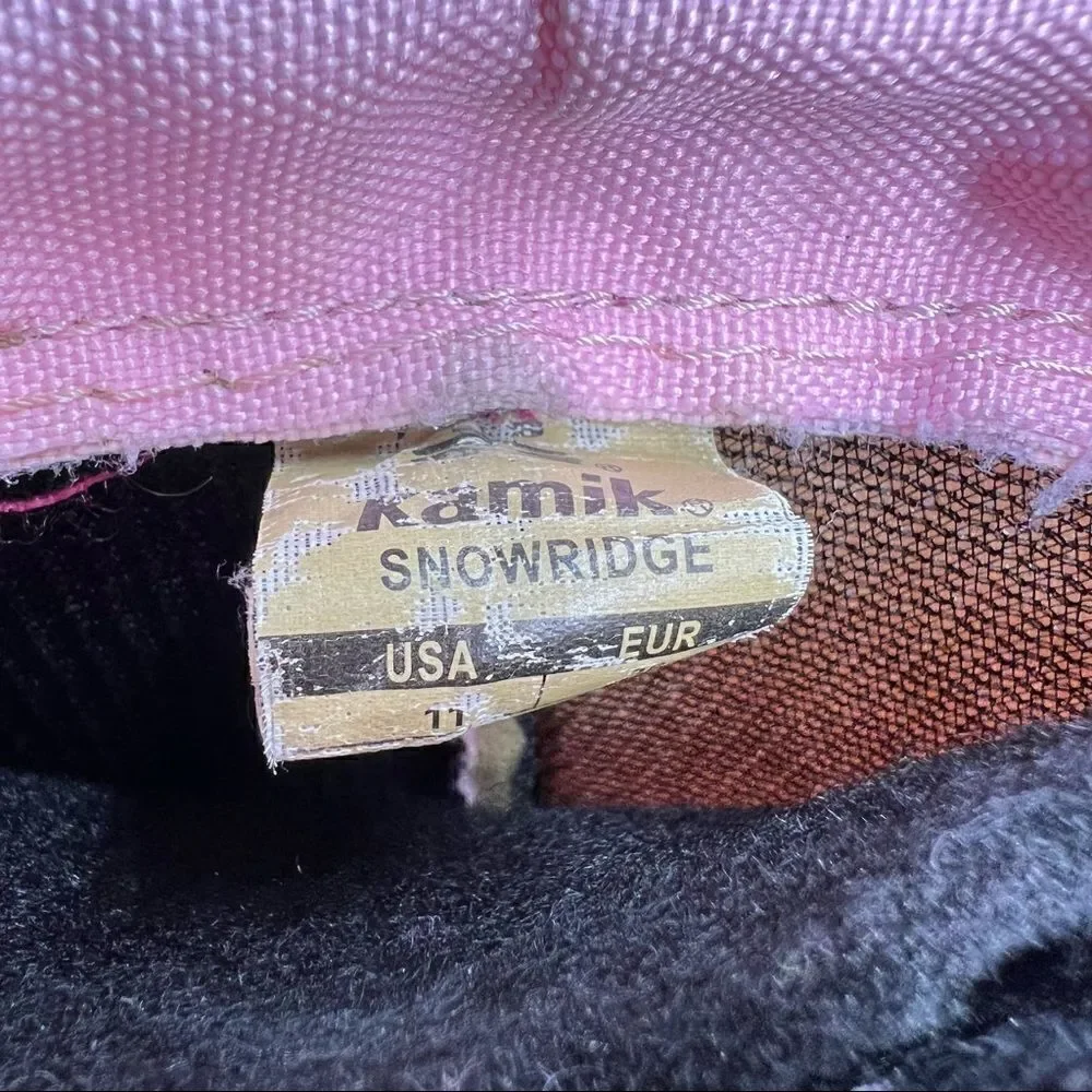 Kamik Pink and black Snowridge Snow boots